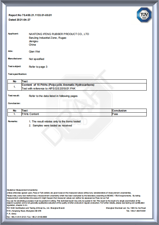 TEST REPORT-PAHs