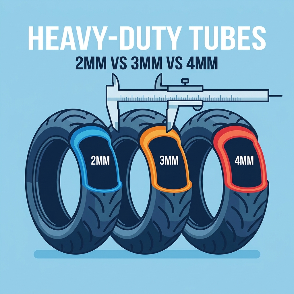 Heavy-Duty Motorcycle Inner Tubes: 2mm vs 3mm vs 4mm Wall Thickness